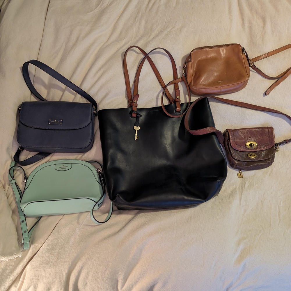 Lot Of 5 Leather Purses
